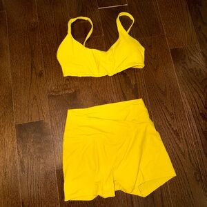 CRZ YOGA Bright Yellow Two-Piece Activewear Set